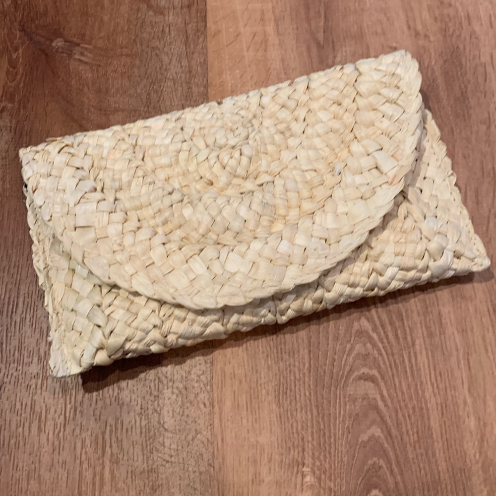 Woven Foldover Clutch